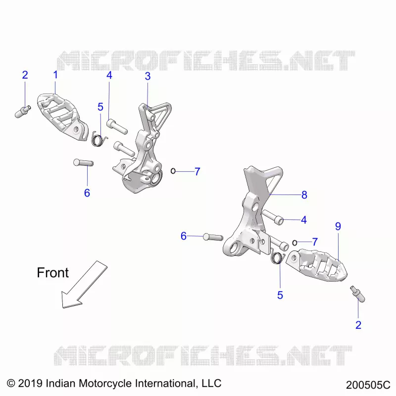 CHASIS, DRIVER FOOTPEGS