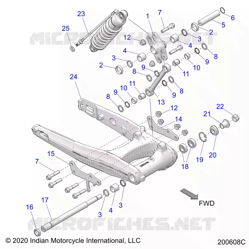 SUSPENSION TRASERA ASM., SWING ARM AND SHOCK