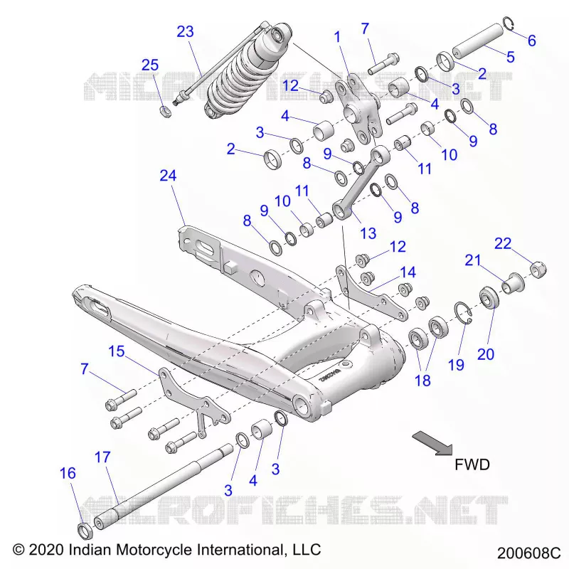 SUSPENSION TRASERA ASM., SWING ARM AND SHOCK