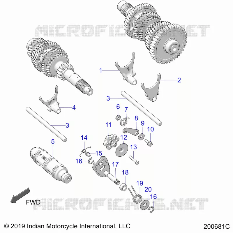DRIVE TRAIN, HORQUILLAS DE CAMBIO AND DRUM
