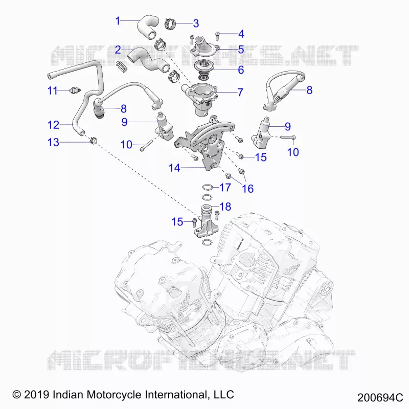 MOTOR, IGNITION, THERMOSTAT HOUSING ASM.