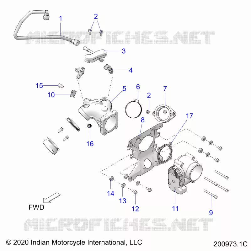 SISTEMA DE COMBUSTIBLE, FUEL CLAM SHELL/THROTTLE BODY