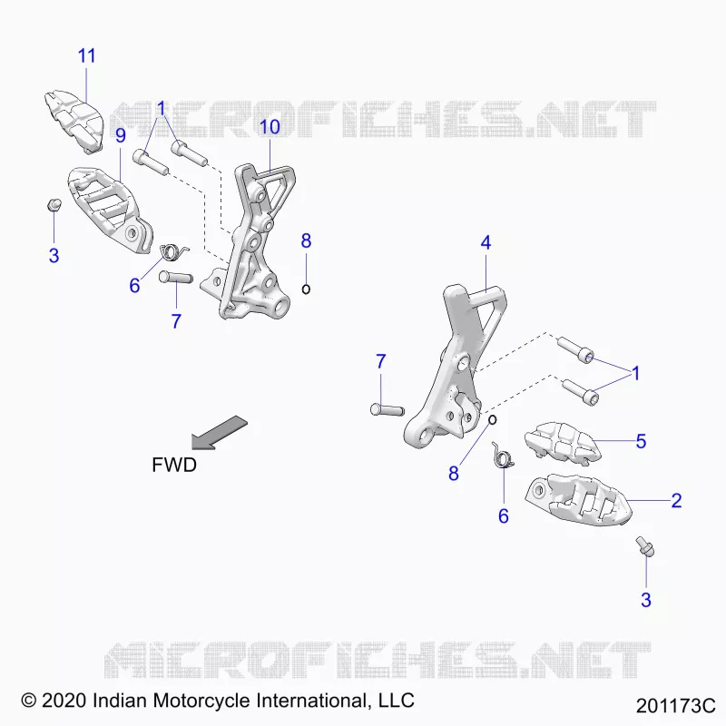 CHASIS, DRIVER FOOTPEGS