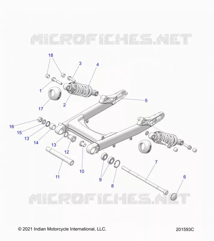 SUSPENSION TRASERA ASM., SWING ARM AND SHOCKS