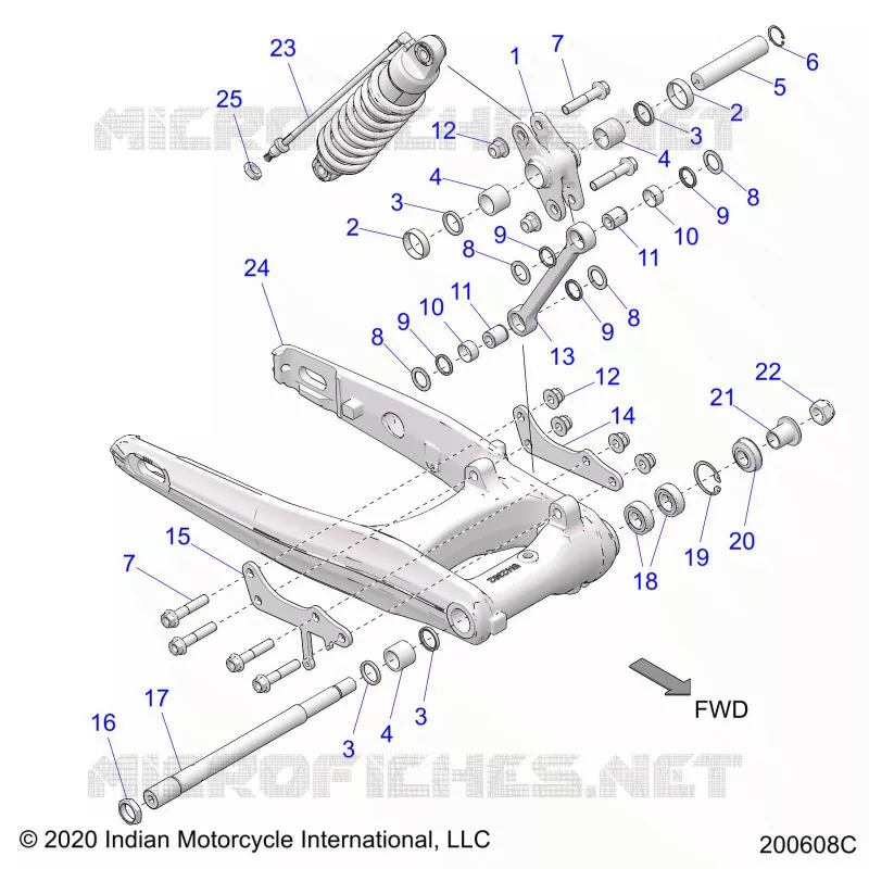SUSPENSION TRASERA ASM., SWING ARM AND SHOCK