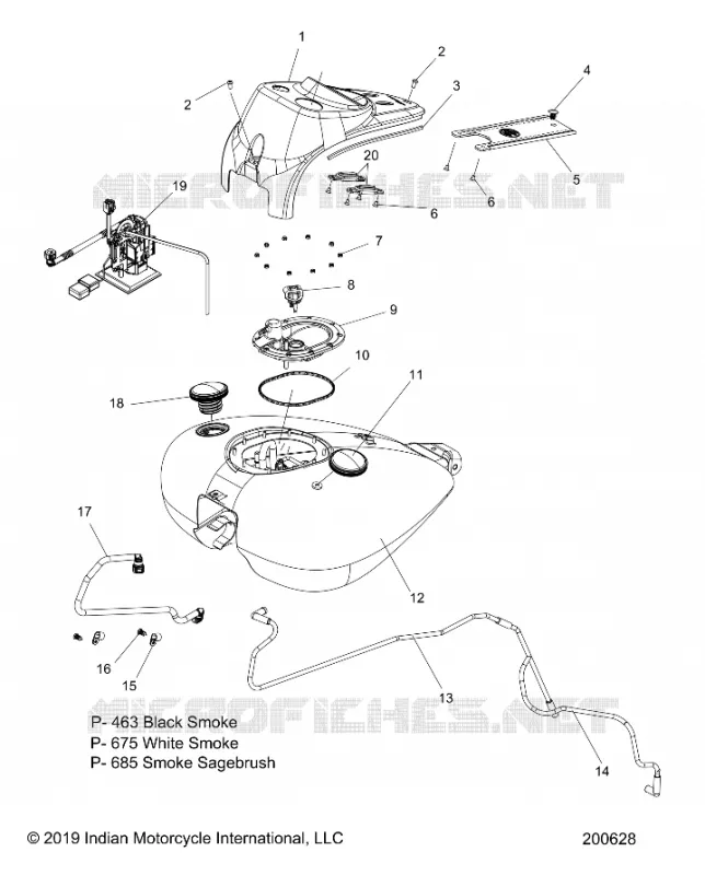 SISTEMA DE COMBUSTIBLE, FUEL TANK ASM.