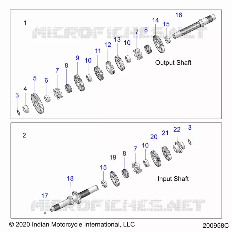 TREN, INPUT/OUTPUT SHAFT ASM.
