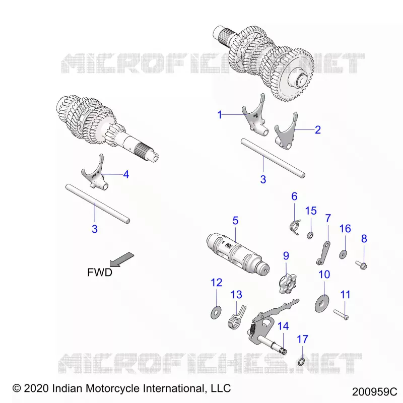 DRIVE TRAIN, HORQUILLAS DE CAMBIO AND DRUM