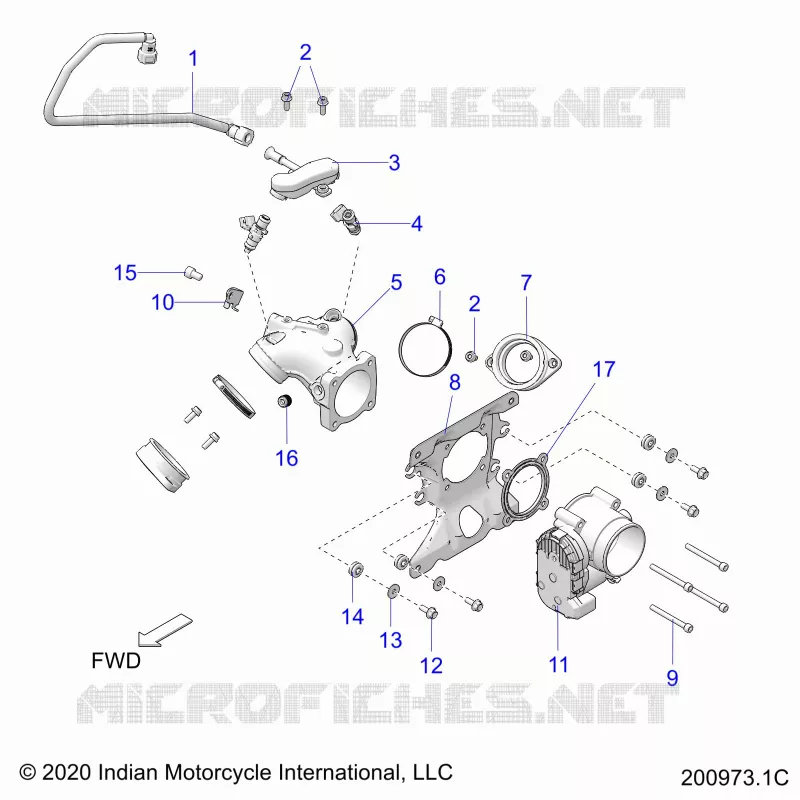 SISTEMA DE COMBUSTIBLE, FUEL CLAM SHELL/THROTTLE BODY