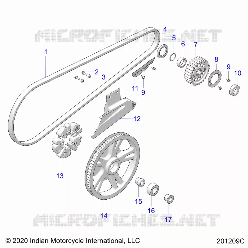 TREN, DRIVE SPROCKET, BELT AND GUARD