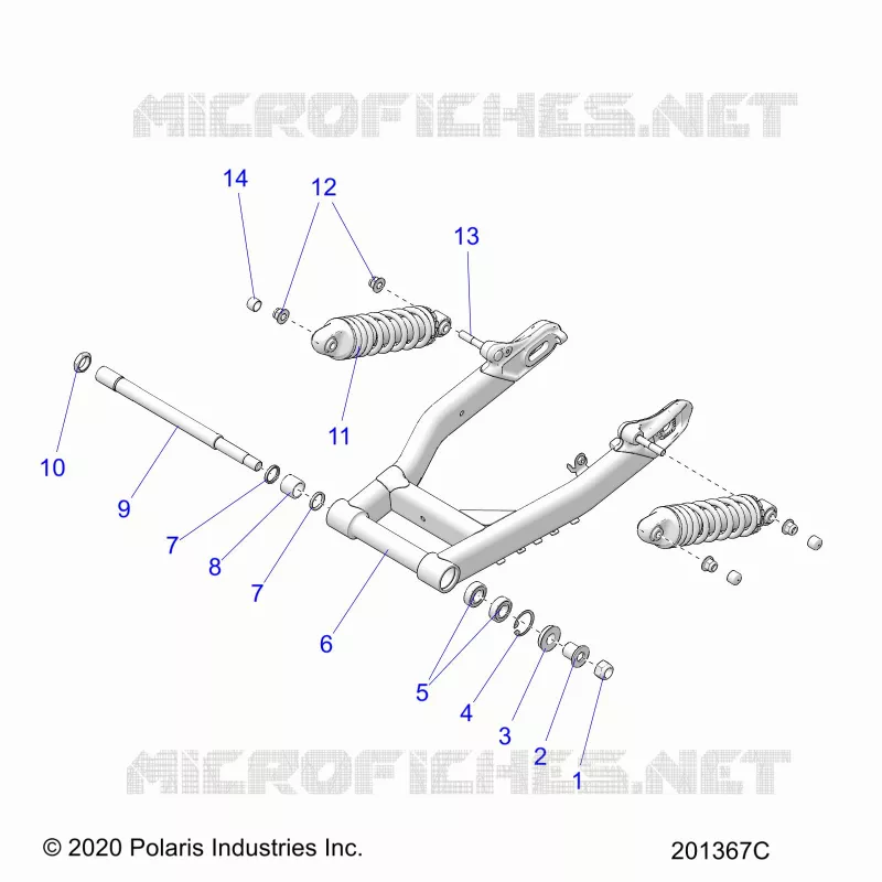 SUSPENSION TRASERA ASM., SWING ARM AND SHOCKS