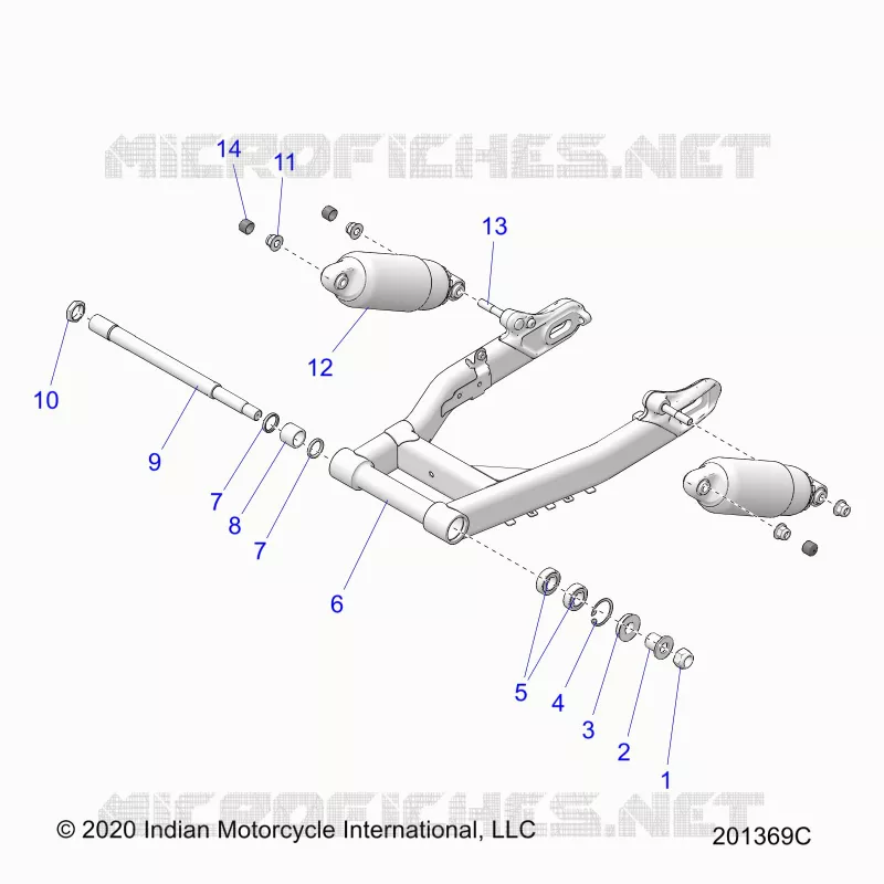 SUSPENSION TRASERA ASM., SWING ARM AND SHOCKS