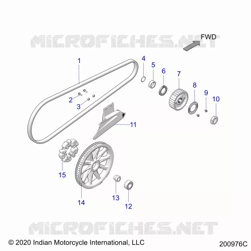 TREN, DRIVE SPROCKET, BELT AND GUARD