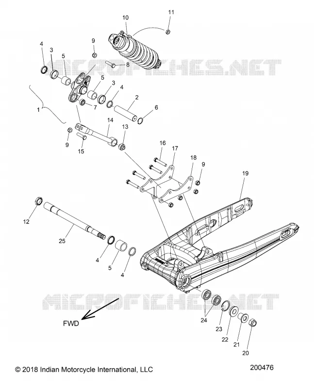 SUSPENSION TRASERA ASM., SWING ARM AND SHOCK