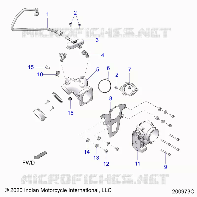 SISTEMA DE COMBUSTIBLE, FUEL CLAM SHELL/THROTTLE BODY