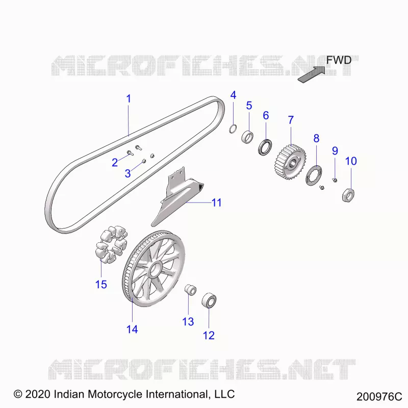 TREN, DRIVE SPROCKET, BELT AND GUARD