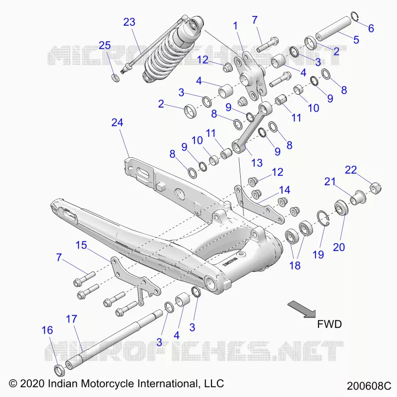 SUSPENSION TRASERA ASM., SWING ARM AND SHOCK