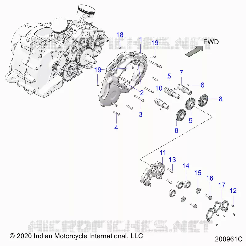 MOTOR, CAM SHAFTS AND GEARS