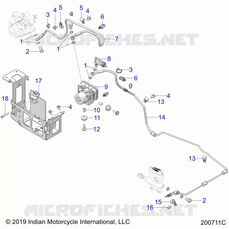 FRENOS, FRENO LINE, REAR, AND ABS MODULE ASM.