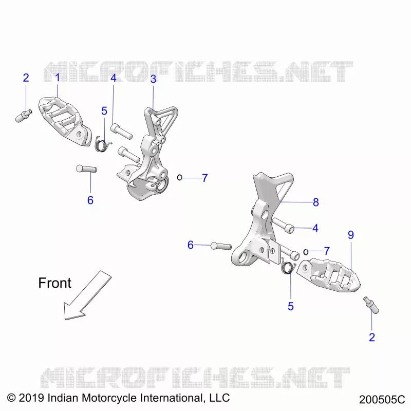 CHASIS, DRIVER FOOTPEGS