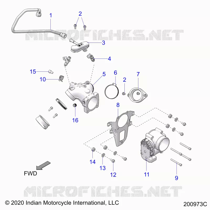 SISTEMA DE COMBUSTIBLE, FUEL CLAM SHELL/THROTTLE BODY