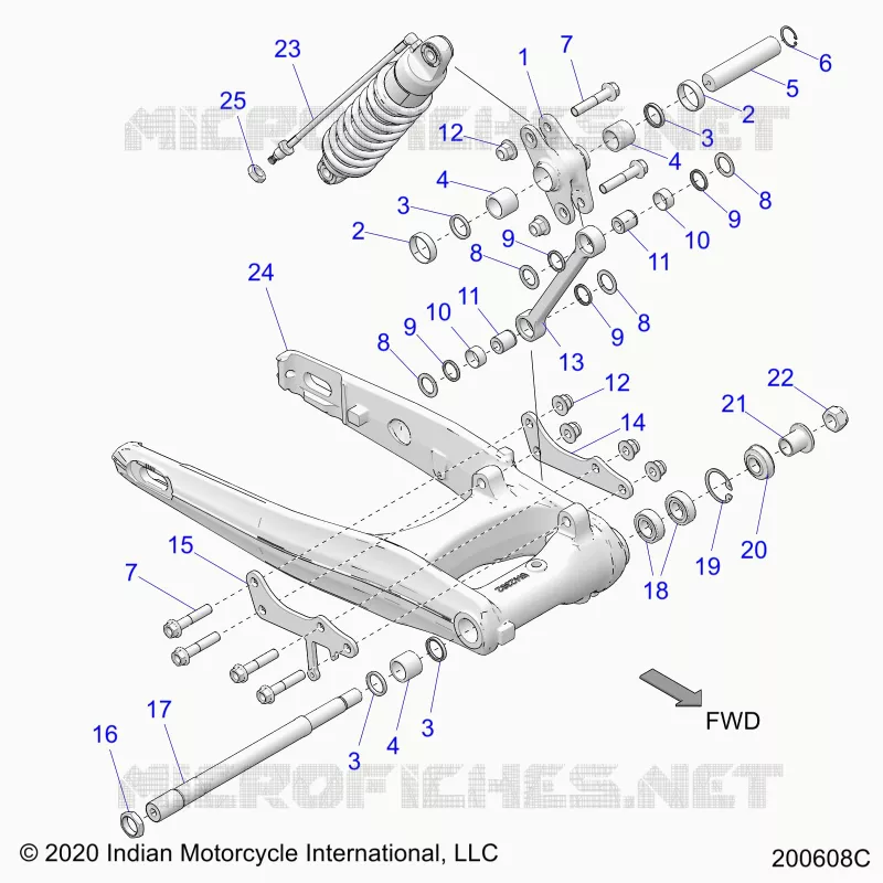 SUSPENSION TRASERA ASM., SWING ARM AND SHOCK