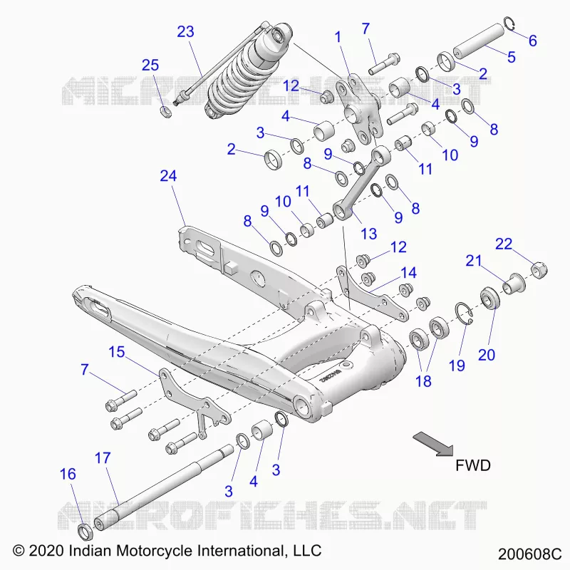 SUSPENSION TRASERA ASM., SWING ARM AND SHOCK