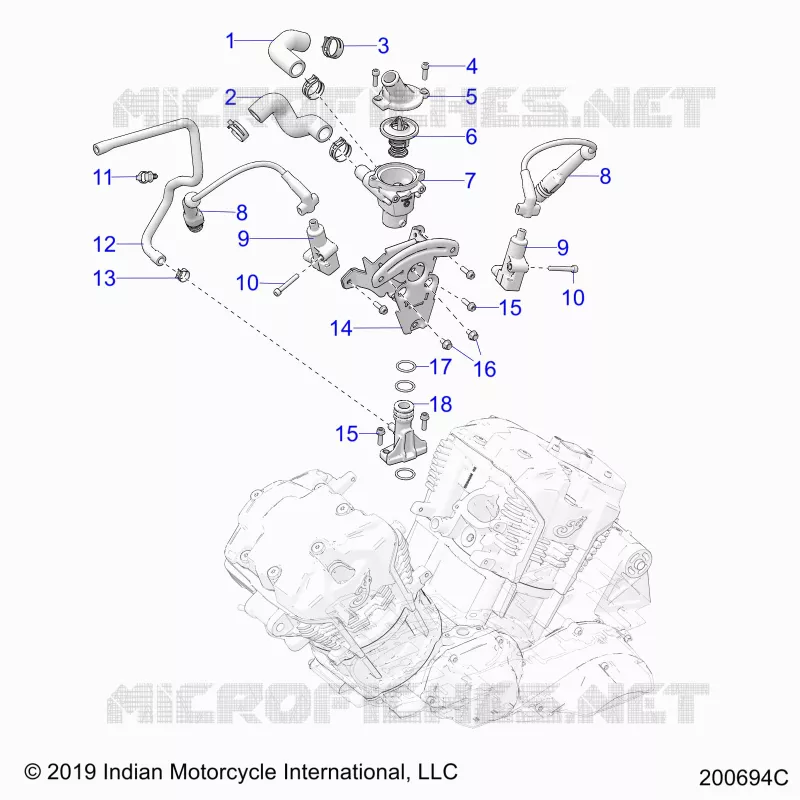 MOTOR, IGNITION, THERMOSTAT HOUSING ASM.