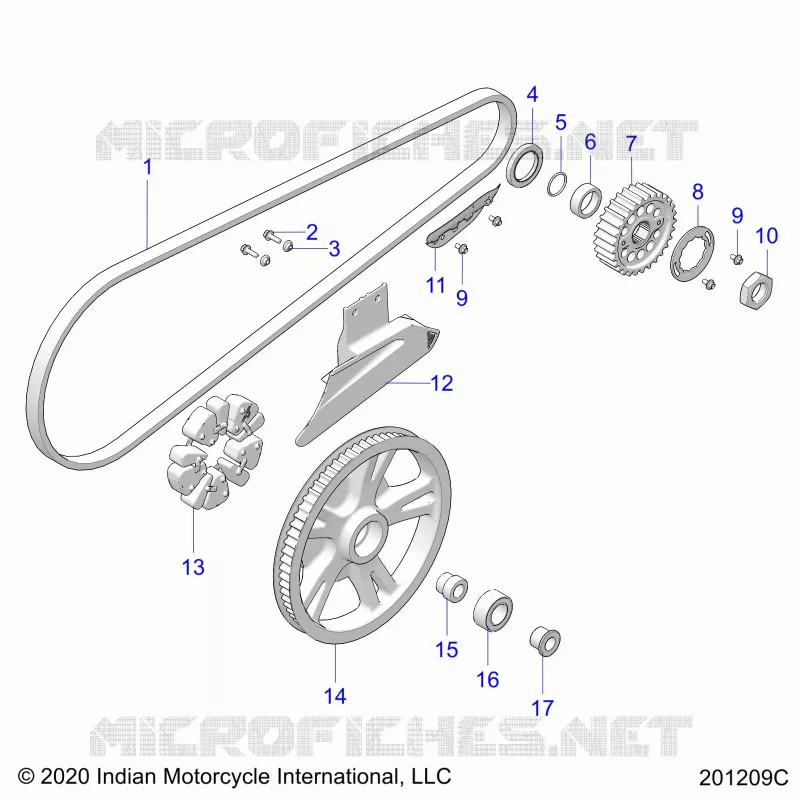 TREN, DRIVE SPROCKET, BELT AND GUARD