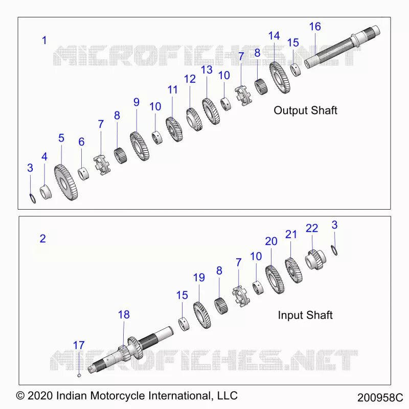 TREN, INPUT/OUTPUT SHAFT ASM.