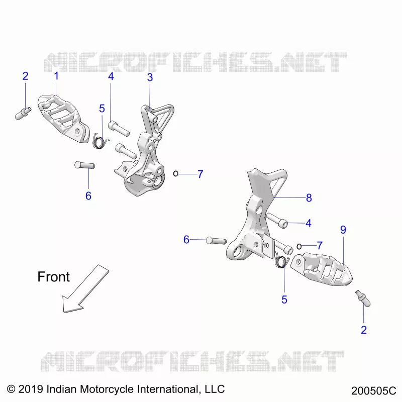 CHASIS, DRIVER FOOTPEGS