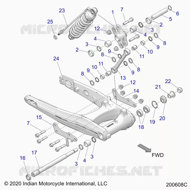 SUSPENSION TRASERA ASM., SWING ARM AND SHOCK