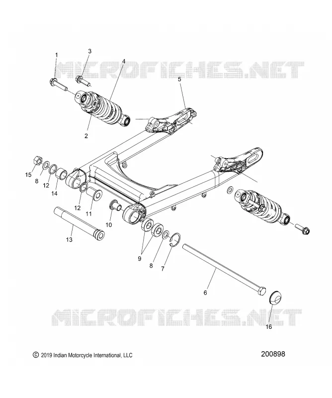 SUSPENSION TRASERA ASM., SWING ARM AND SHOCKS