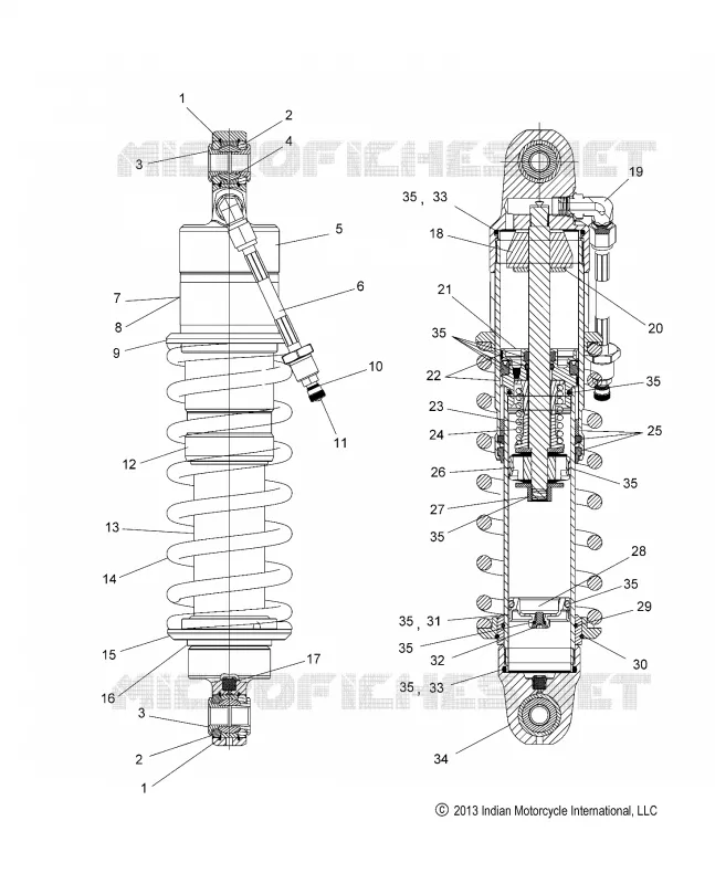 SHOCK ABSORBER - N15TCAAA/TRAAA ALL OPTIONS (49INDIANSHOCKRR14TOUR)