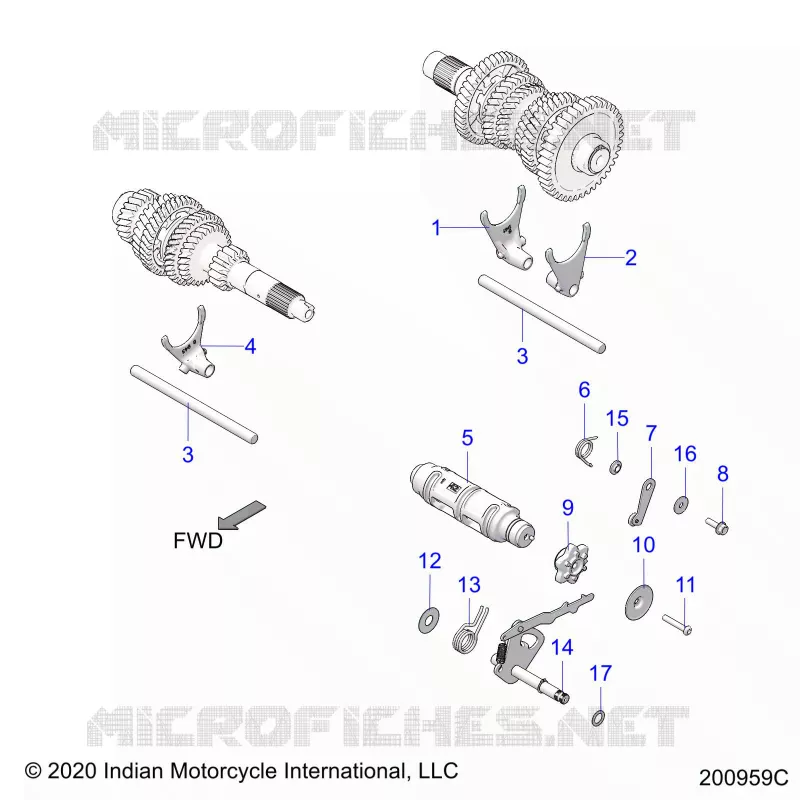DRIVE TRAIN, HORQUILLAS DE CAMBIO AND DRUM