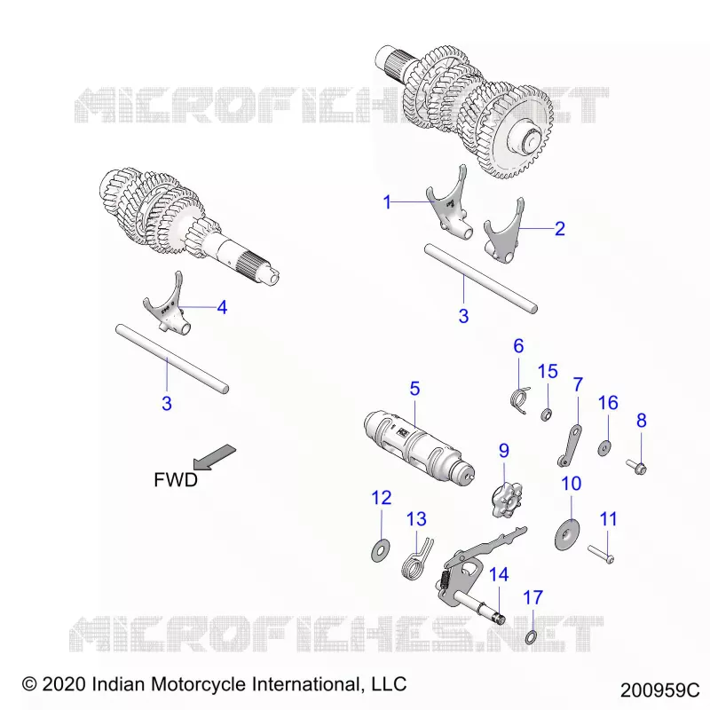 DRIVE TRAIN, HORQUILLAS DE CAMBIO AND DRUM
