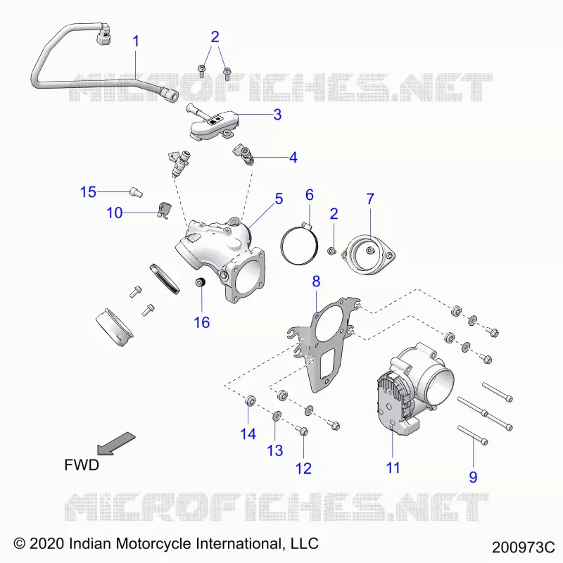 SISTEMA DE COMBUSTIBLE, FUEL CLAM SHELL/THROTTLE BODY