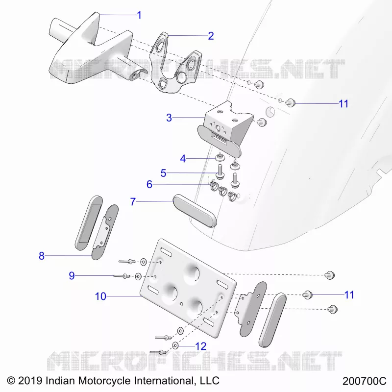 BODY, TAILLIGHT, LICENSE PLATE BRACKET