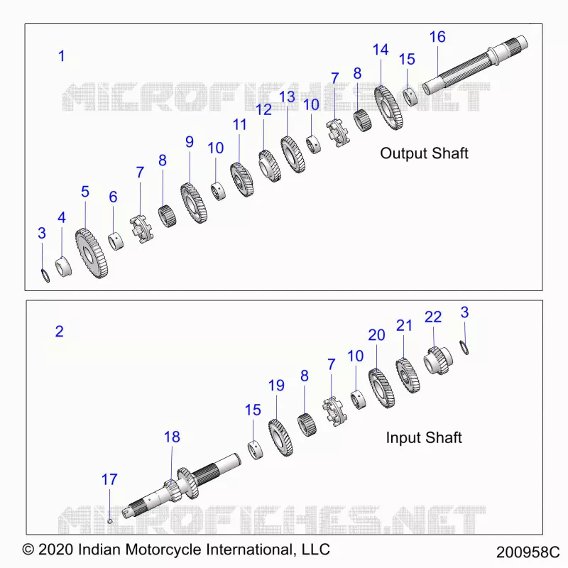TREN, INPUT/OUTPUT SHAFT ASM.