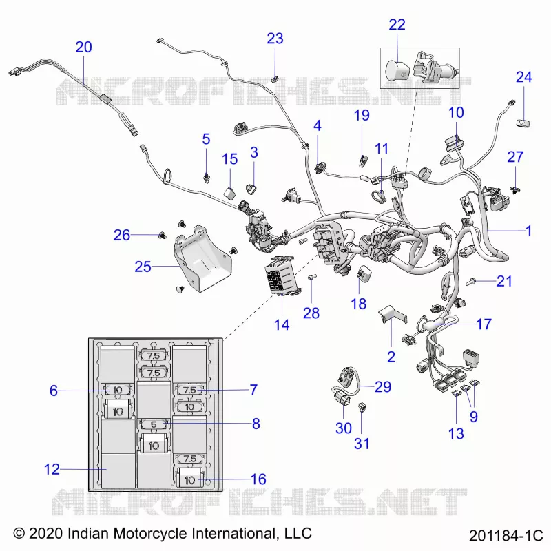 ELECTRICA, WIRE HARNESS - N22RZR25 (201184