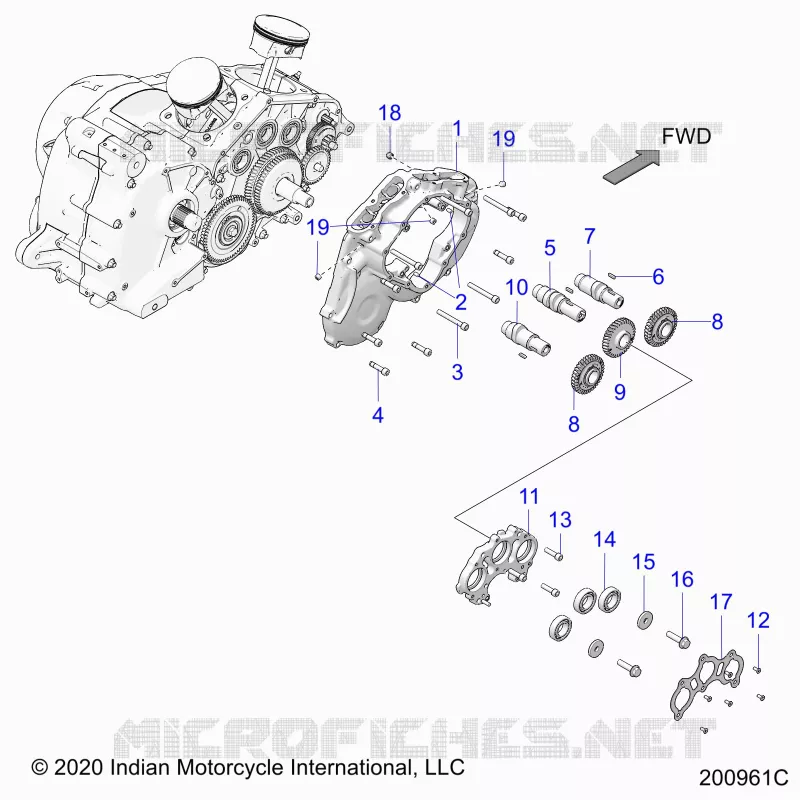 MOTOR, CAM SHAFTS AND GEARS