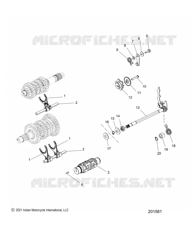DRIVE TRAIN, HORQUILLAS DE CAMBIO, RATCHET AND DRUM