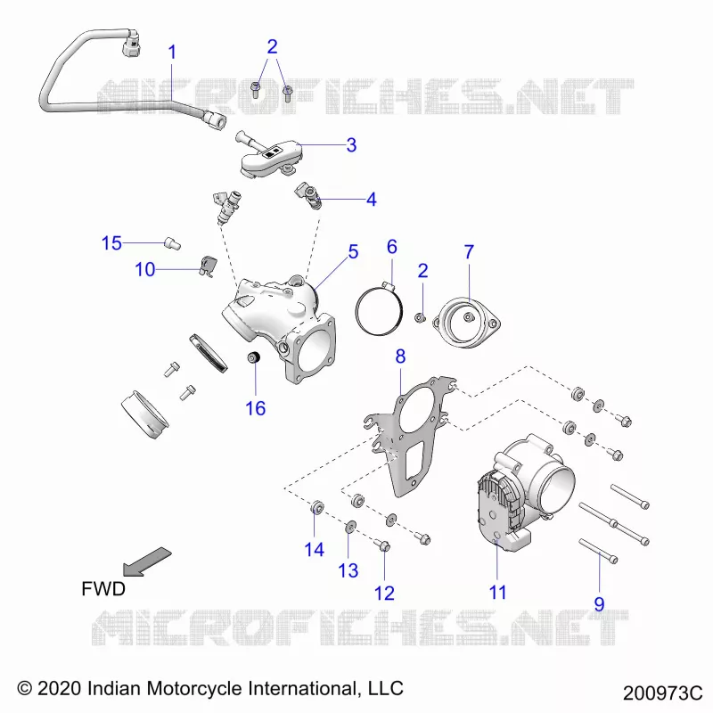 SISTEMA DE COMBUSTIBLE, FUEL CLAM SHELL/THROTTLE BODY