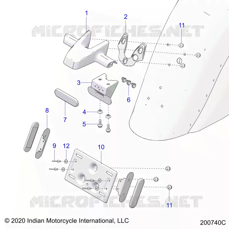 BODY, TAILLIGHT, LICENSE PLATE BRACKET