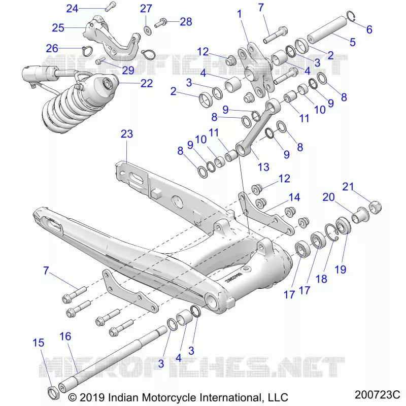 SUSPENSION TRASERA ASM., SWING ARM AND SHOCK
