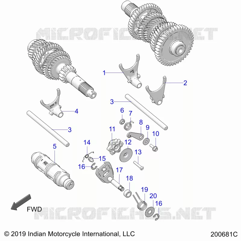 DRIVE TRAIN, HORQUILLAS DE CAMBIO AND DRUM