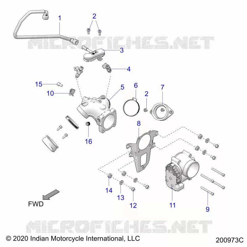 SISTEMA DE COMBUSTIBLE, FUEL CLAM SHELL/THROTTLE BODY