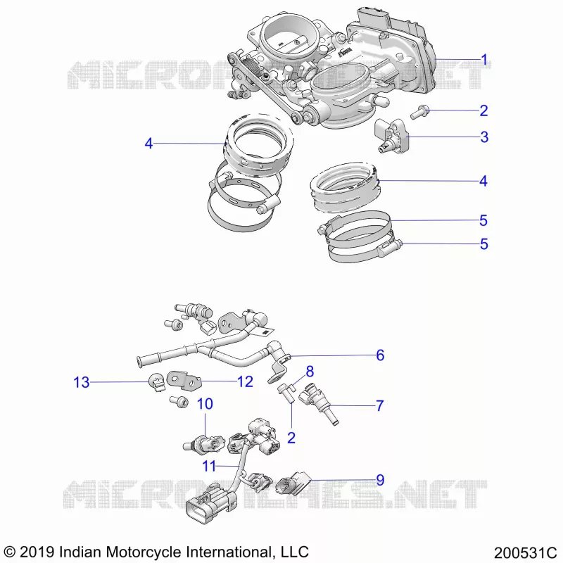 ENGINE, CUERPO DE MARIPOSA AND FUEL RAIL