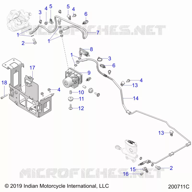 FRENOS, FRENO LINE, REAR, AND ABS MODULE ASM.