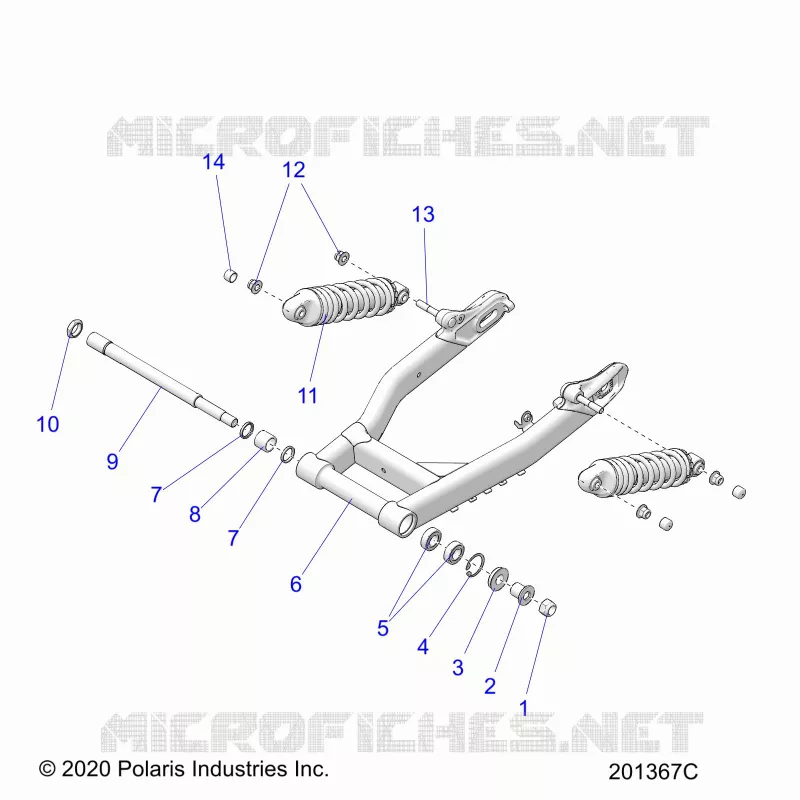 SUSPENSION TRASERA ASM., SWING ARM AND SHOCKS